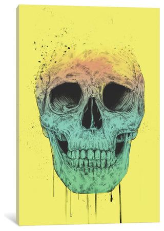 "Pop Art Skull" by Balazs Solti, Canvas Print, 18"x12"