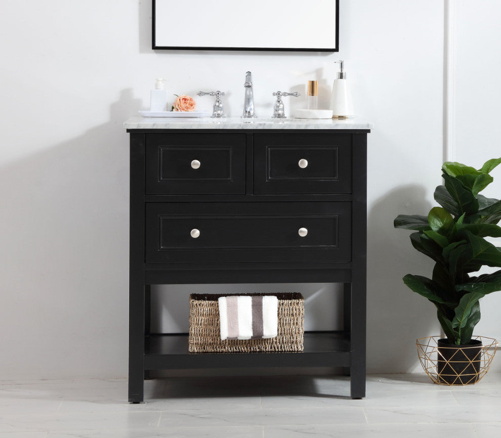 Matilda 30" Single Bathroom Vanity Set, Black