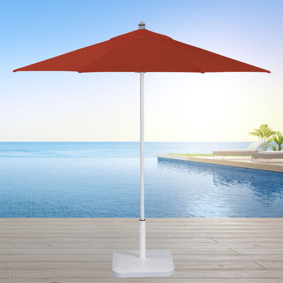 9' Round Flexibe Commercial Umbrella, White, Terracotta