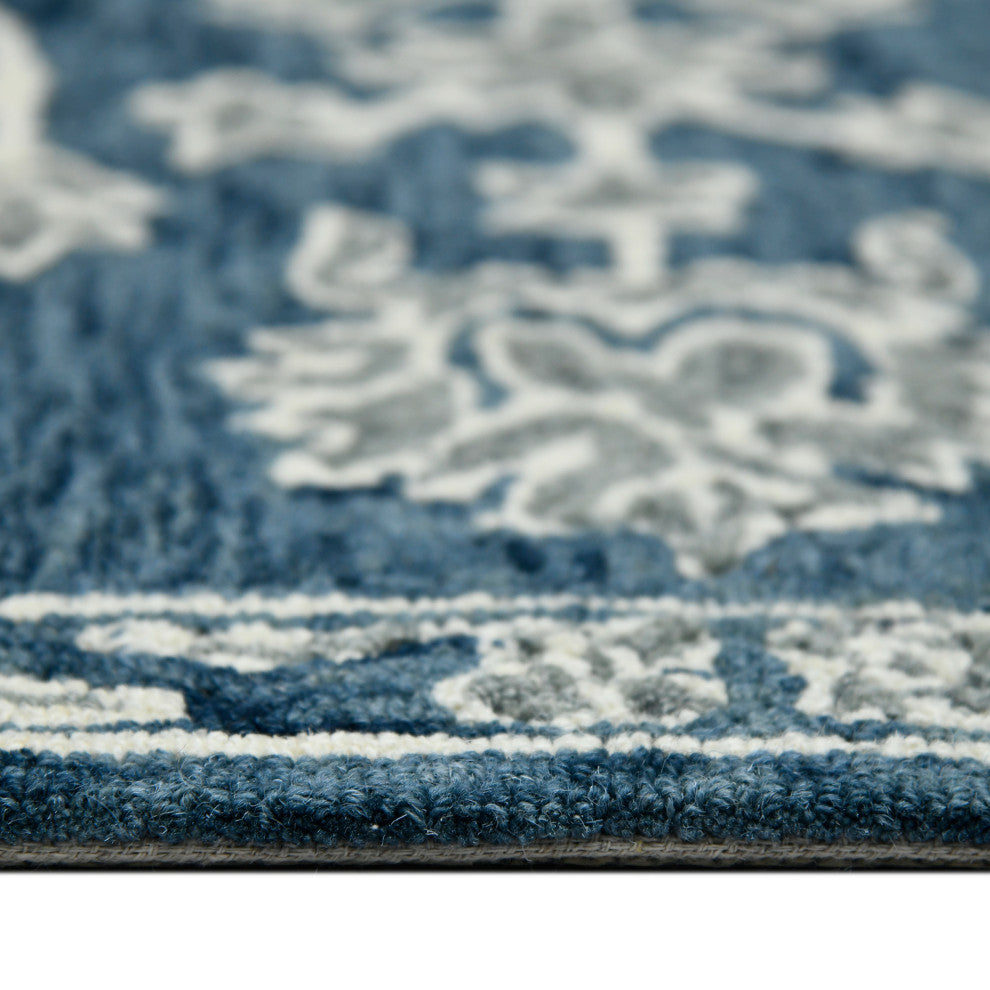 Romania Hope Area Rug, Navy, 2'' x 3'', Floral