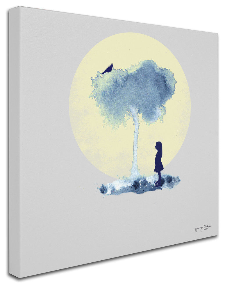 Tammy Kushnir 'A Girl And Her Bird' Canvas Art, 35" x 35"