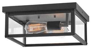 Hinkley Lighting 12193 Beckham 2 Light 12"W Outdoor Flush Mount - Black