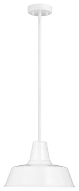 Barn Light One Light Outdoor Pendant, White