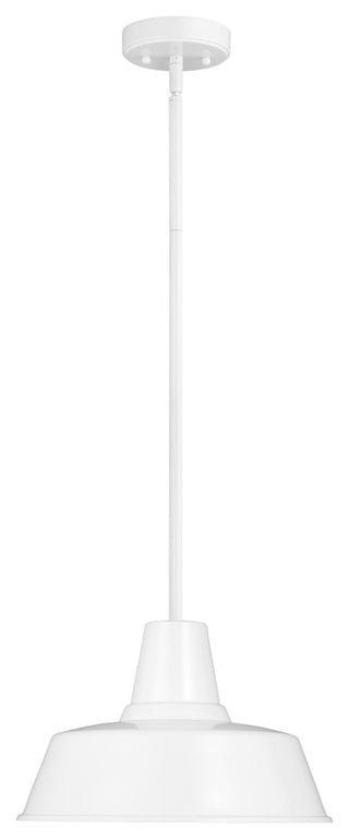 Barn Light One Light Outdoor Pendant, White