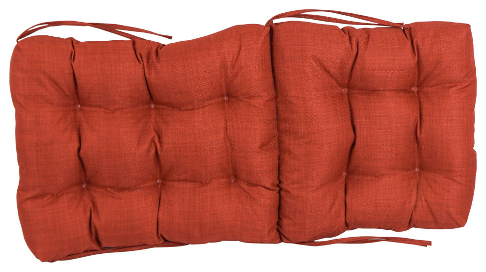 18"x38" Solid Microsuede Tufted Chair Cushion, Cinnamon