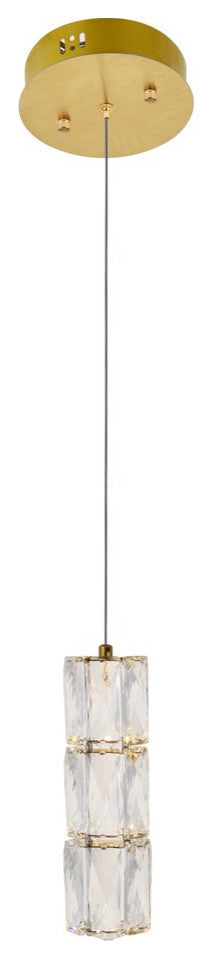 Paris LED Light Gold Pendant Clear Royal Cut Crystal