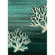 Coral Pattern, Aqua, 4'x5'