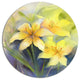 Watercolor Painting Yellow Lily Flower, Floral Disc Metal Wall Art, 36"