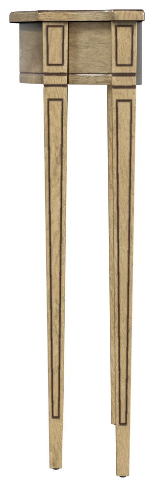 Chester Demilune Console Table, Antique Beige