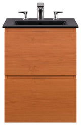 Scenic 18" Wall-Mount Bathroom Vanity, Cherry Black