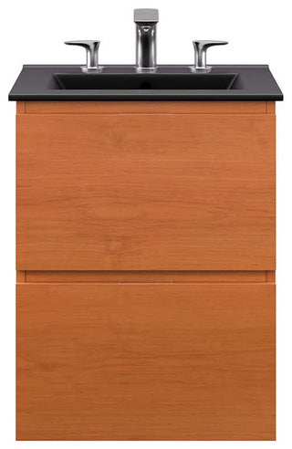 Scenic 18" Wall-Mount Bathroom Vanity, Cherry Black