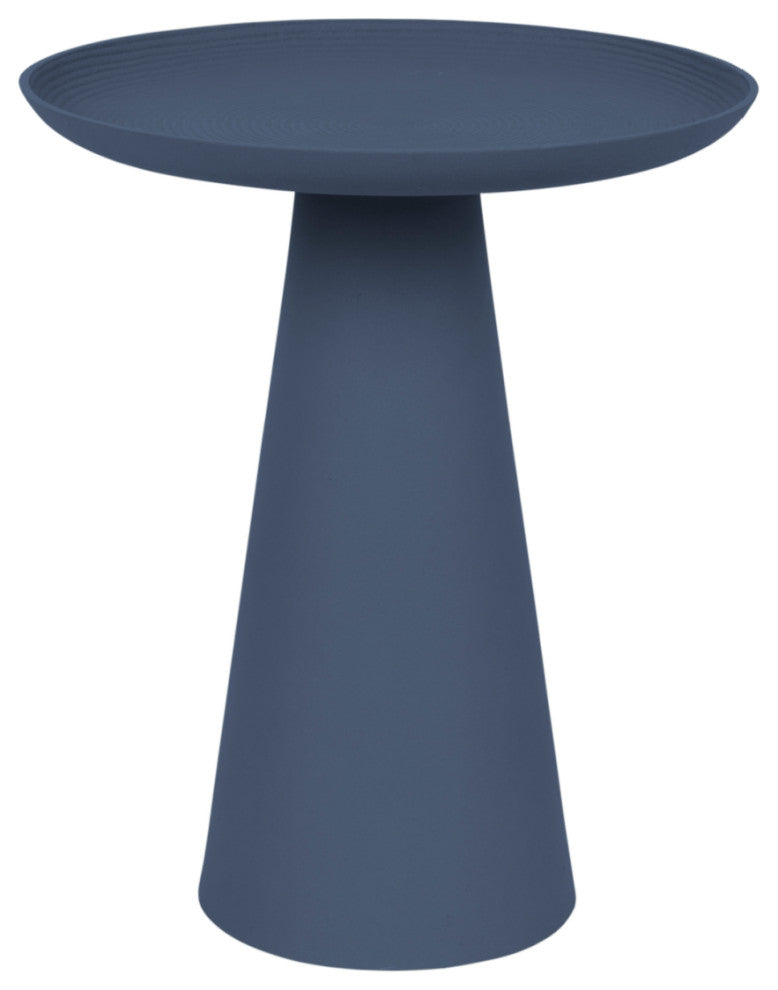 Modern Pedestal Side Table M | DF Ringar, Blue