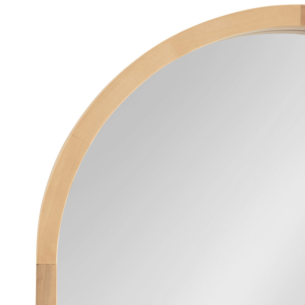 Hutton Wood Framed Arch Mirror, Natural, 20"x30"