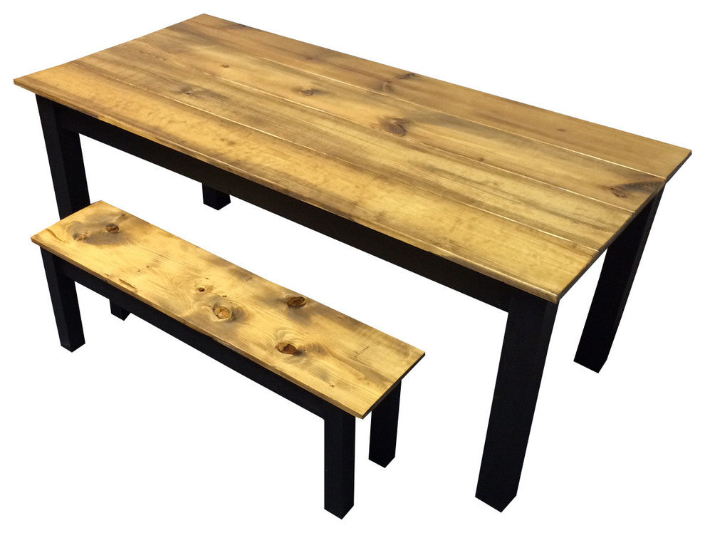 Barn Wood and Black Farm Table, 42"
