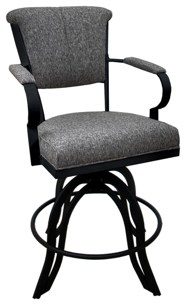 Miami Counter 26" or 30" Metal Bar Stool - A Base, Majave Gray Black, 30"