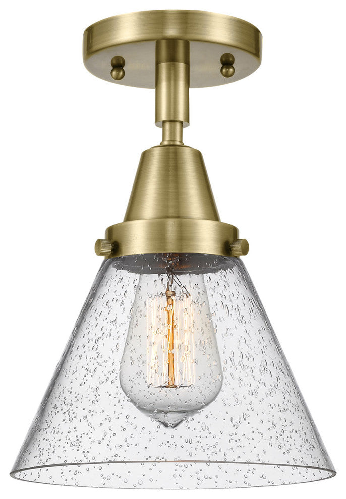 Innovations Lighting 447-1C-AB-G44 Large Cone 1 Light 7.75" Flush Mount