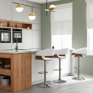 Lowell Adjustable Swivel Bar Stool, White