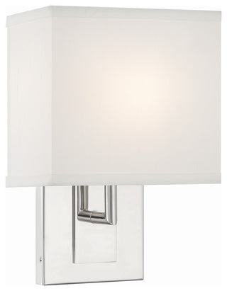 Crystorama Brent 1 Light Polished Nickel Sconce