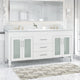 Taylor Contemporary 72" Wood Bathroom Vanity, Counter Top Not Included, White