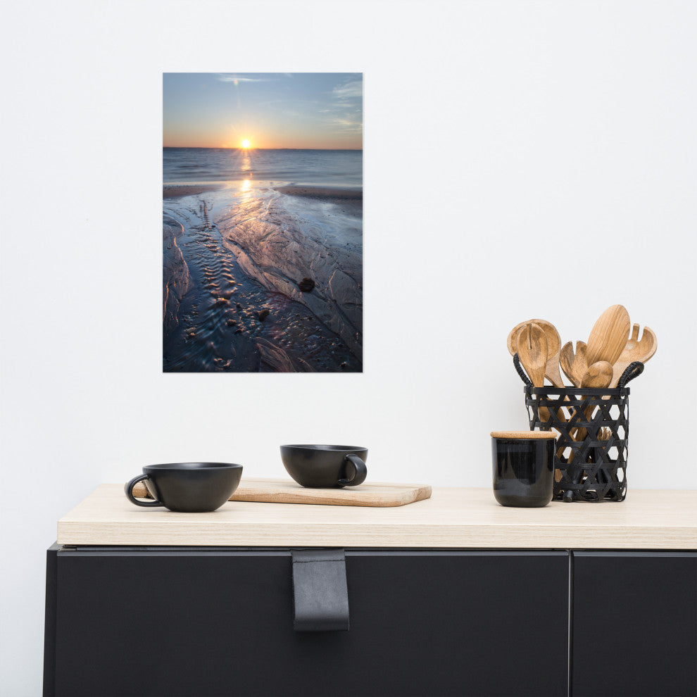 Low Tide Ravine Landscape Photo, Beach Unframed Wall Art Print, 12" X 18"