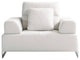Ravenna White Faux Suede Accent Chair With Sliding Backrest and Armrest