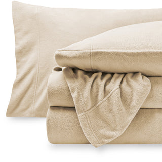 Bare Home Polar Fleece Sheet Set, Sand, Queen