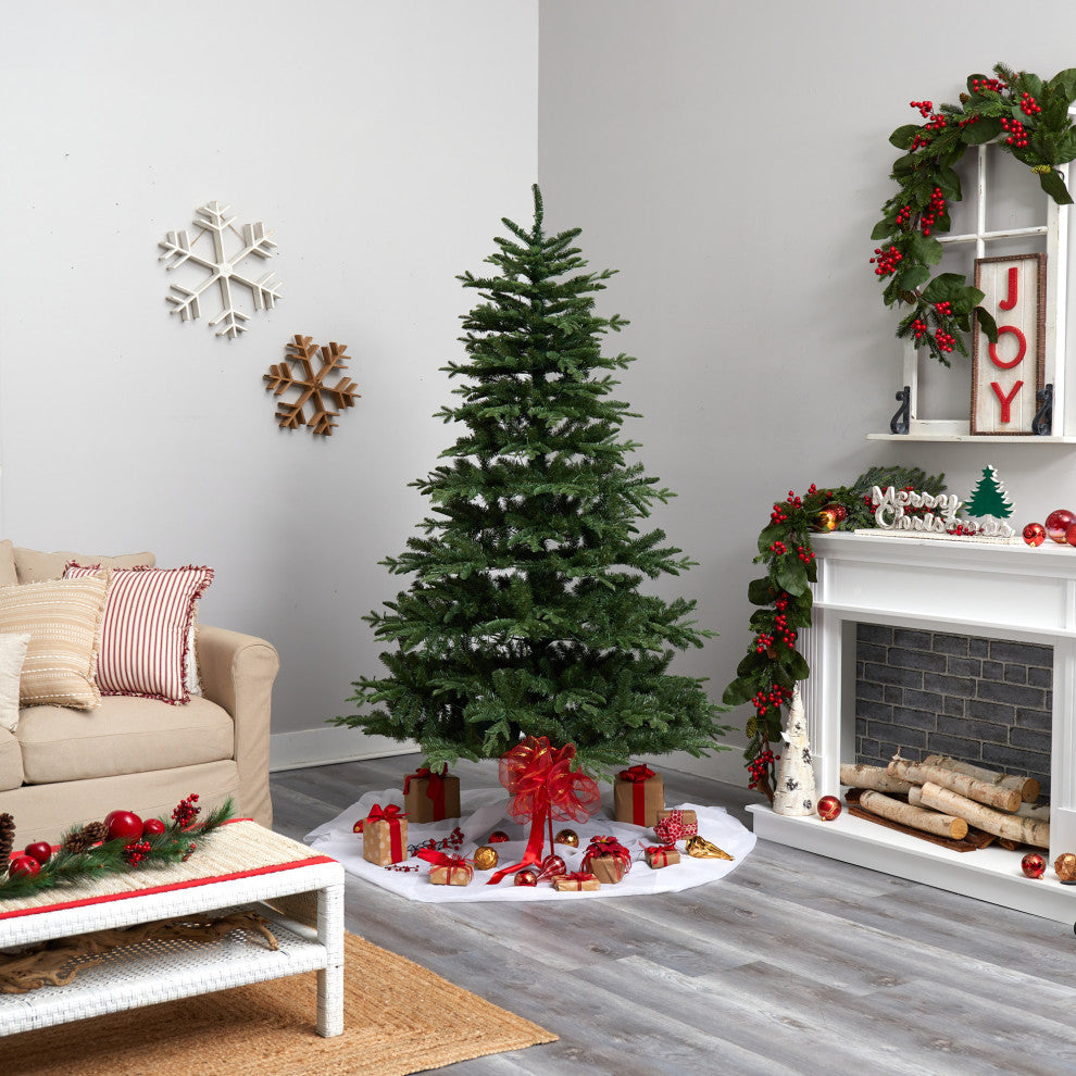 7'' Montreal Spruce Artificial Christmas Tree With 650 Warm White LED Lights