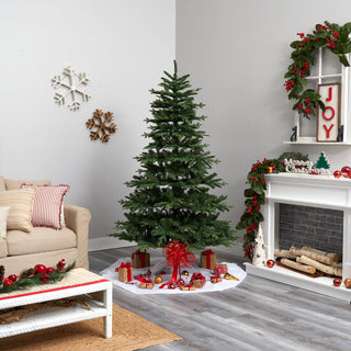 7' Montreal Spruce Artificial Christmas Tree With 650 Warm White LED Lights