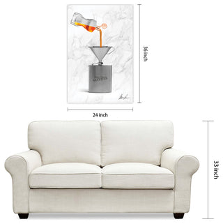 "Gaultier Liquid Gold" Frameless Floating Tempered Glass Panel Graphic Wall Art