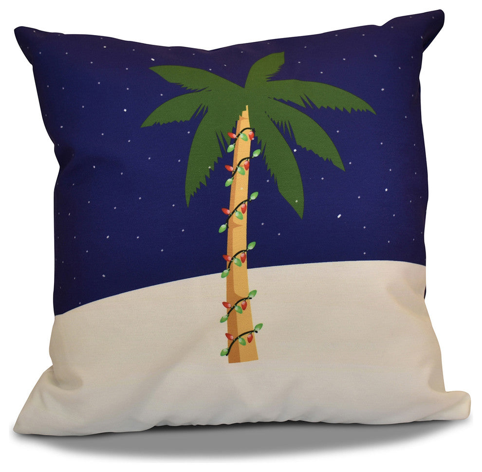 Decorative Holiday Pillow Geometric Print, Night, 16"x16"