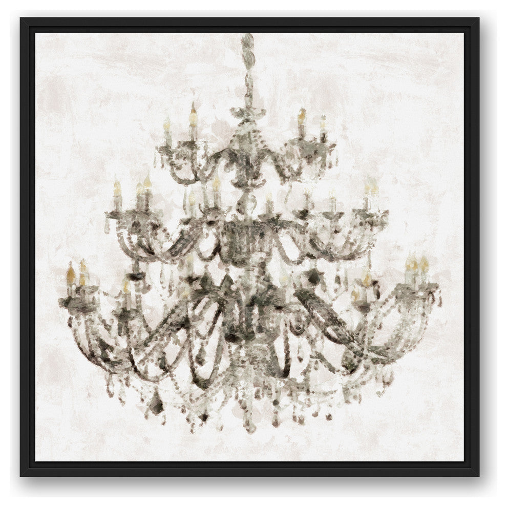 Opulent Chandelier Wall Art, 24"x24", Floating Frame Canvas