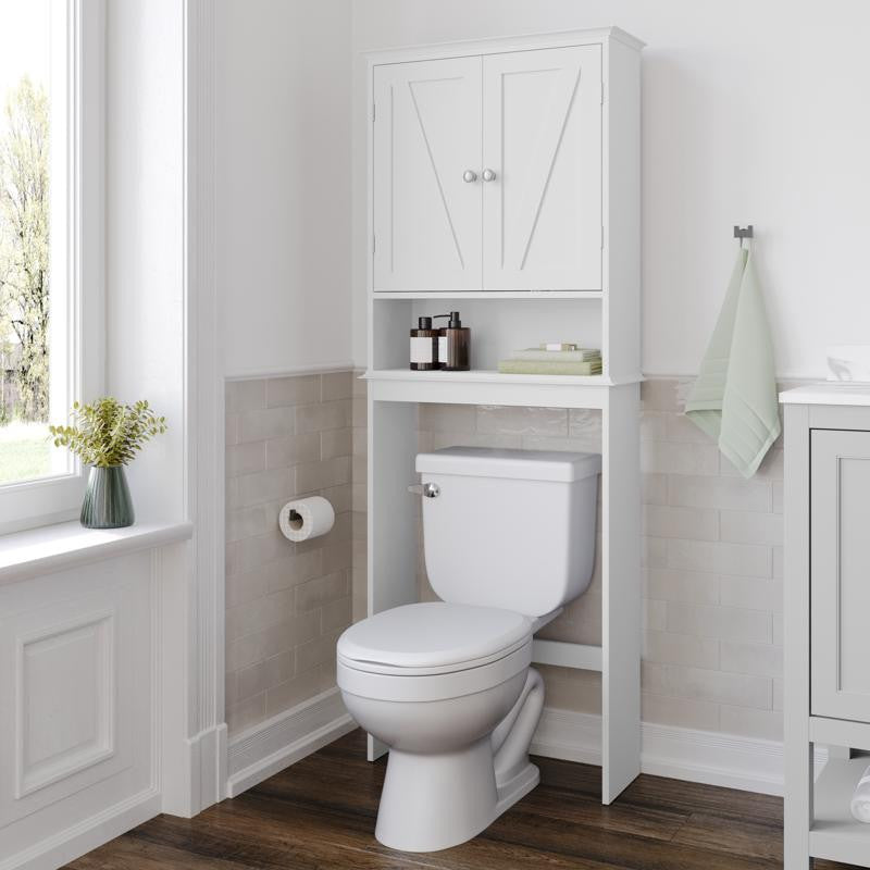 Dune Farmhouse Over the Toilet Bathroom Storage Cabinet, White