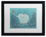 'Garden Elephant' Matted Framed Canvas Art by Carla Martell