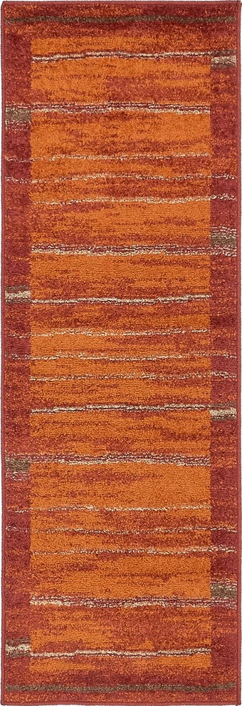 Unique Loom Terracotta Autumn Foilage 2'x6' Runner Rug
