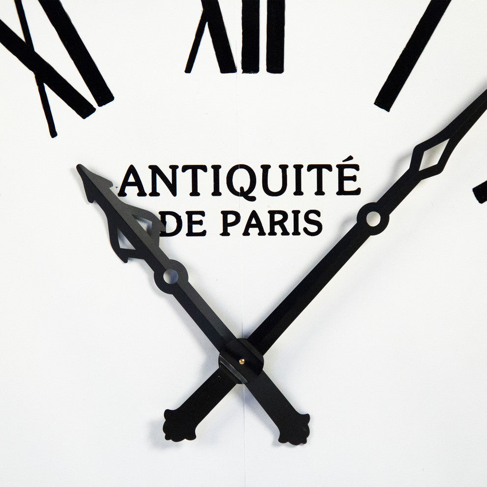 Corvin Wall Clock, Distressed White With Black Numbers
