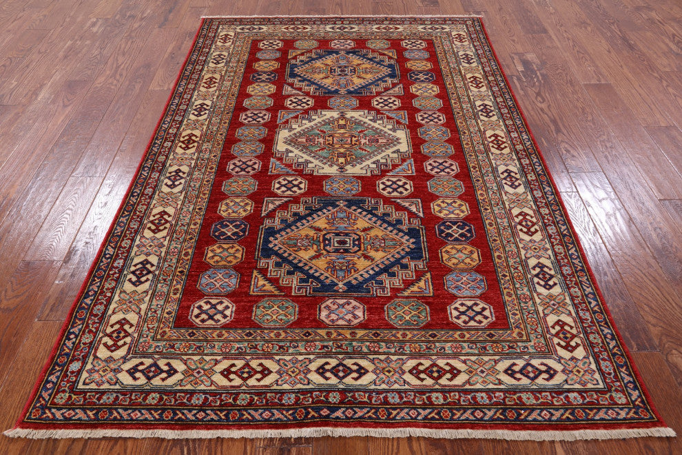 Super Kazak Hand Knotted Rug 4' 10" X 7' 3" Q4859