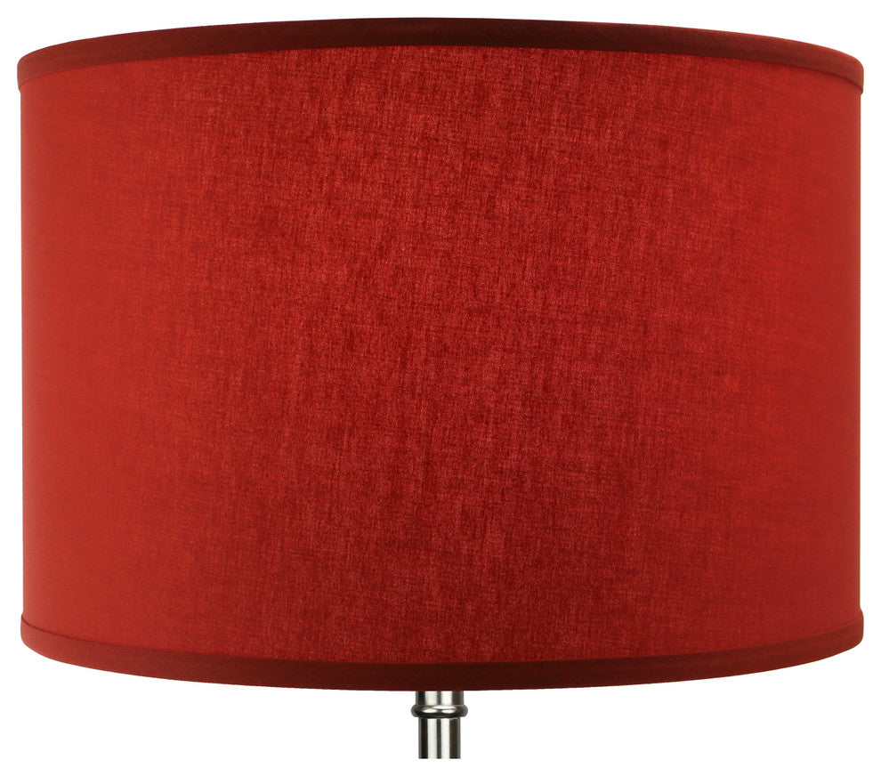 Fenchel Shades 18"x18"x11'' Spider Attachment Drum Lamp Shade, Linen Paprik