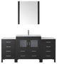 Virtu Dior 68" Single Bathroom Vanity, Zebra Gray, Faucet, Mirror
