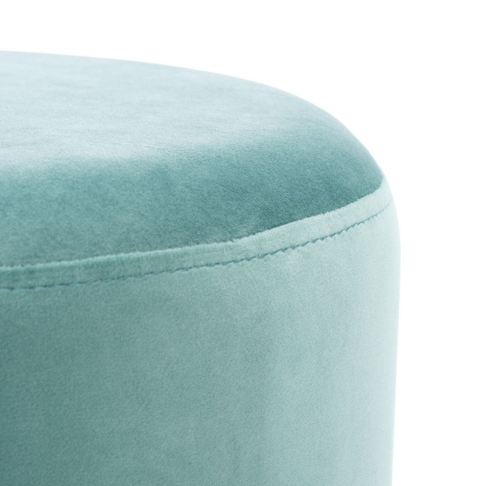 Safavieh Azai Round Ottoman, Seafoam/Gold