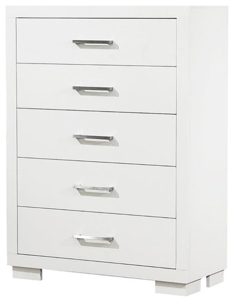 Coaster Jessica Contemporary Wood 5-Drawer Rectangular Chest in White
