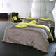 Grayish Brown And Lime Yellow Queen Duvet Cover Set, Queen