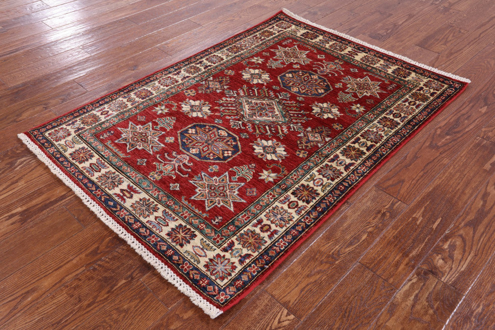 Super Kazak Hand-Knotted Wool Rug 3' 5" X 4' 10" - Q12951