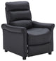 Black Faux Leather Modern Manual Recliner Chair