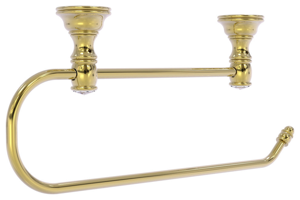 Carolina Crystal Under Cabinet Paper Towel Holder, Unlacquered Brass