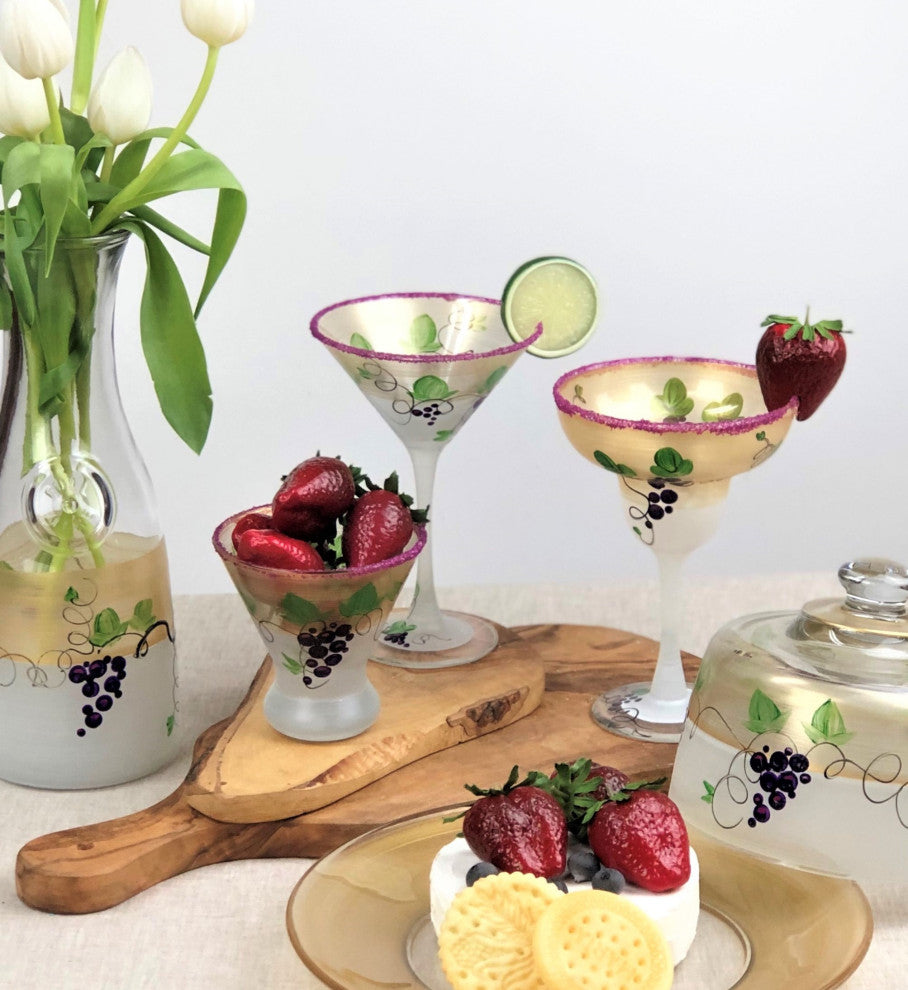 Grapes 'n Vines Cosmopolitan Glasses, Set of 2