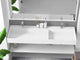 CastelloUSA Juniper Wall Mounted Countertop Concealed Drain Basin Sink, White, 60, Double Basin, Standard
