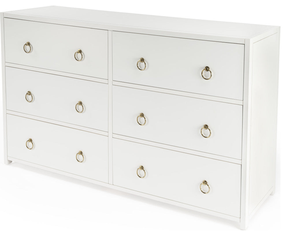 Lark 6 Drawer White Dresser, 5525304