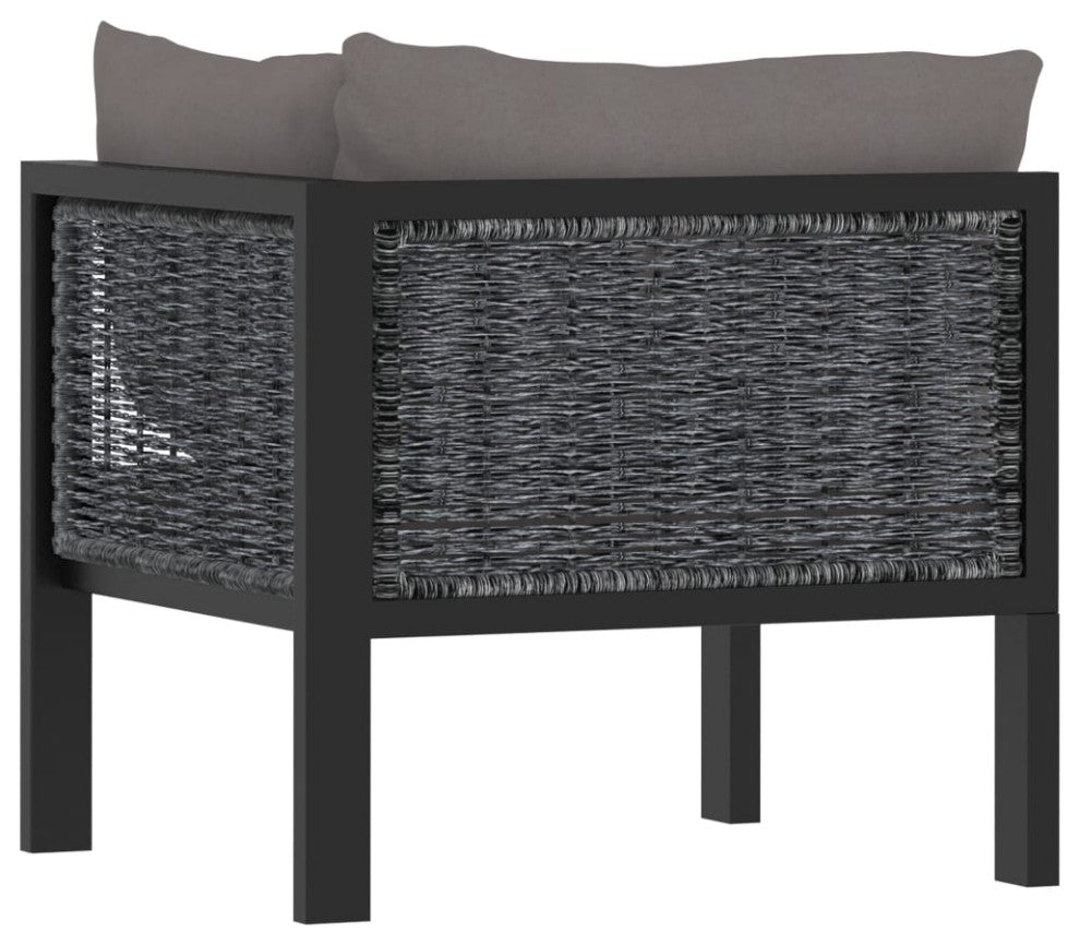 vidaXL Sectional Corner Sofa With Left Armrest Poly Rattan Anthracite