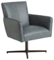 Brooks Leather Swivel Chair Bronze