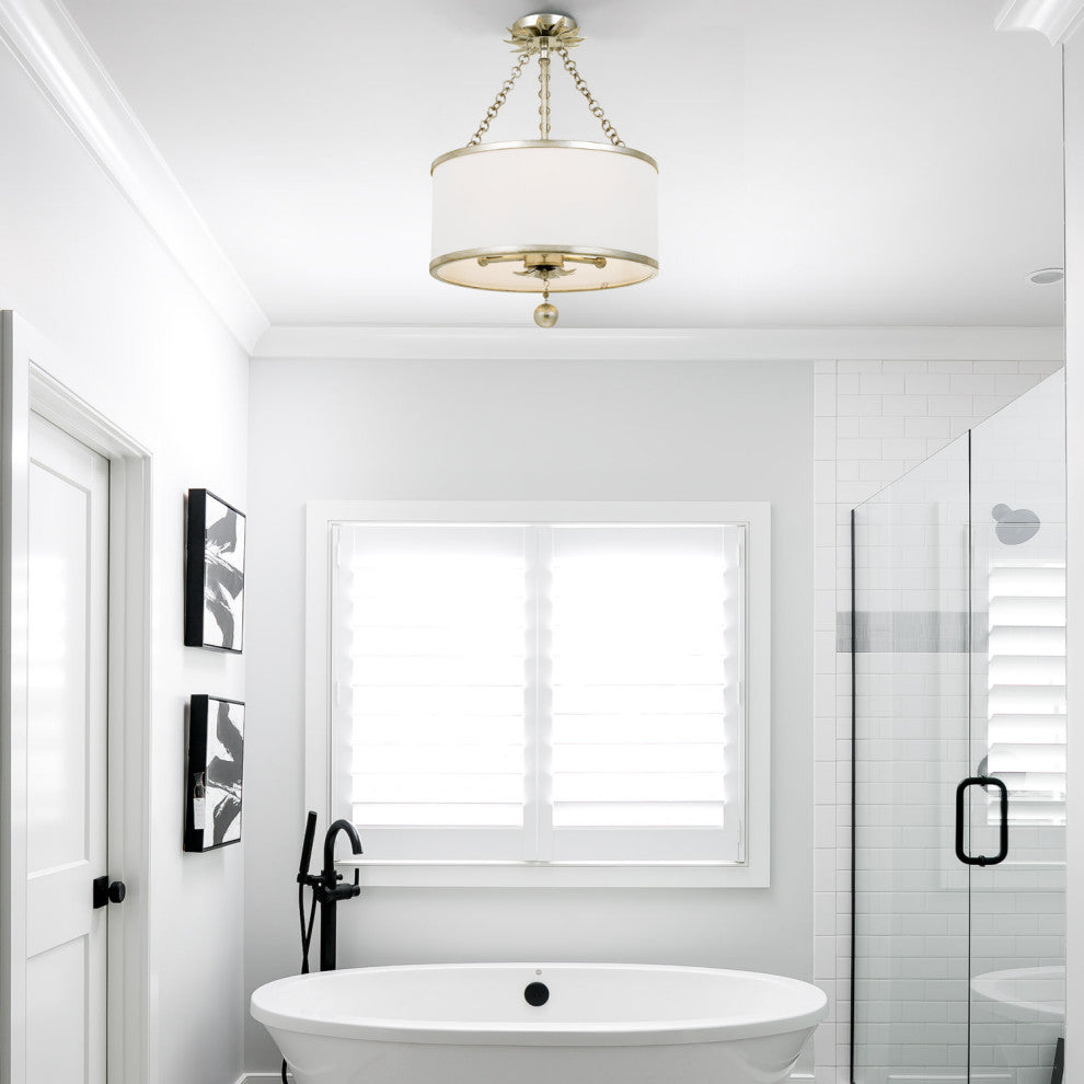 Crystorama Lighting Group 513_CEILING Broche 3 Light 14"W - Antique Gold